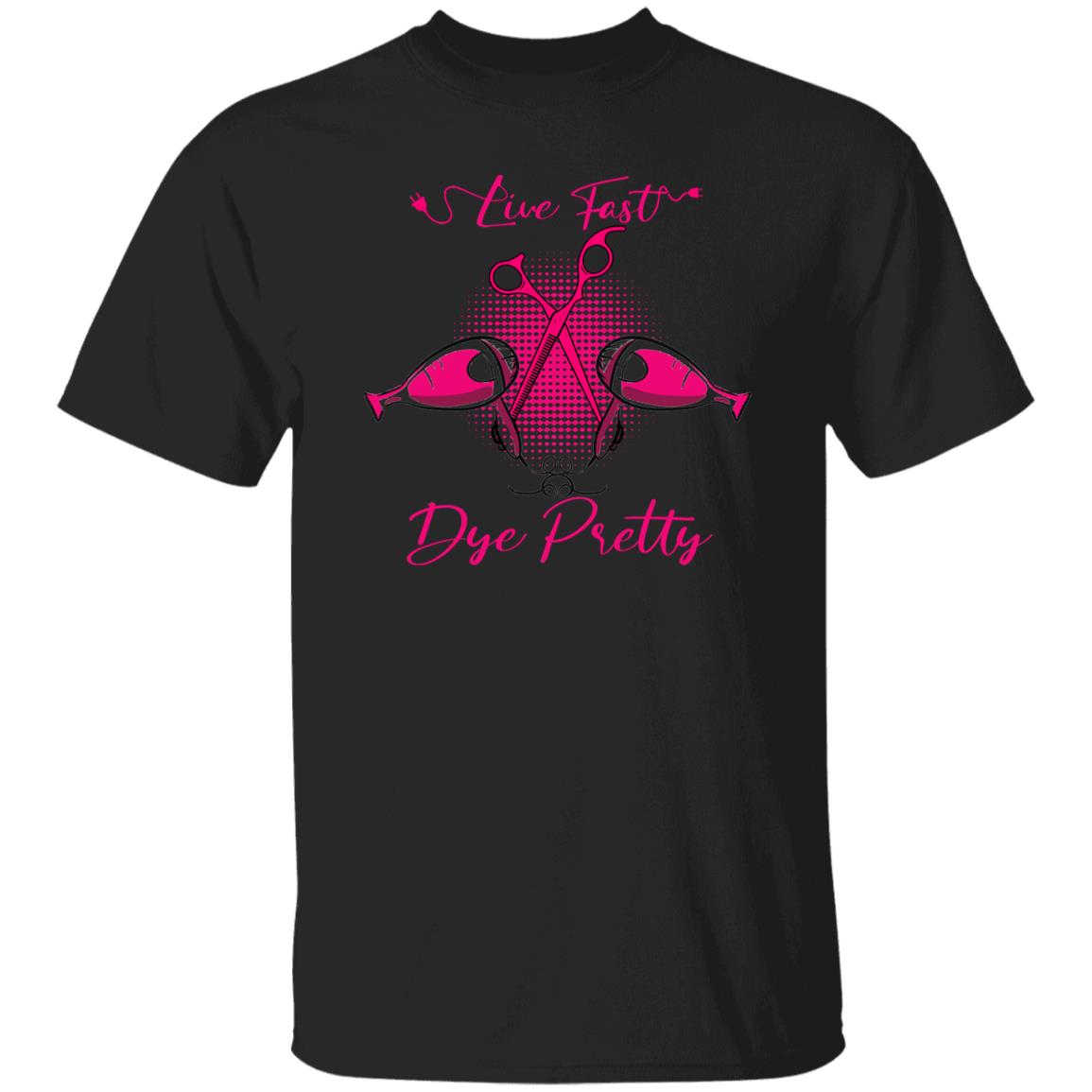 Live fast dye pretty Unisex T-shirt hairdresser haircutter tee black dark heather-Family-Gift-Planet