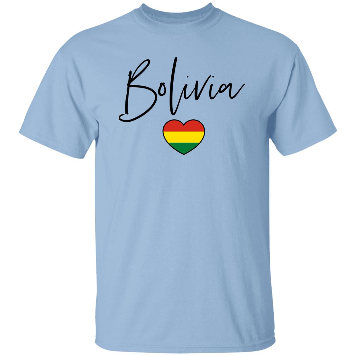Bolivia flag heart Unisex T-shirt Bolivia love tee White Sand Blue-Family-Gift-Planet