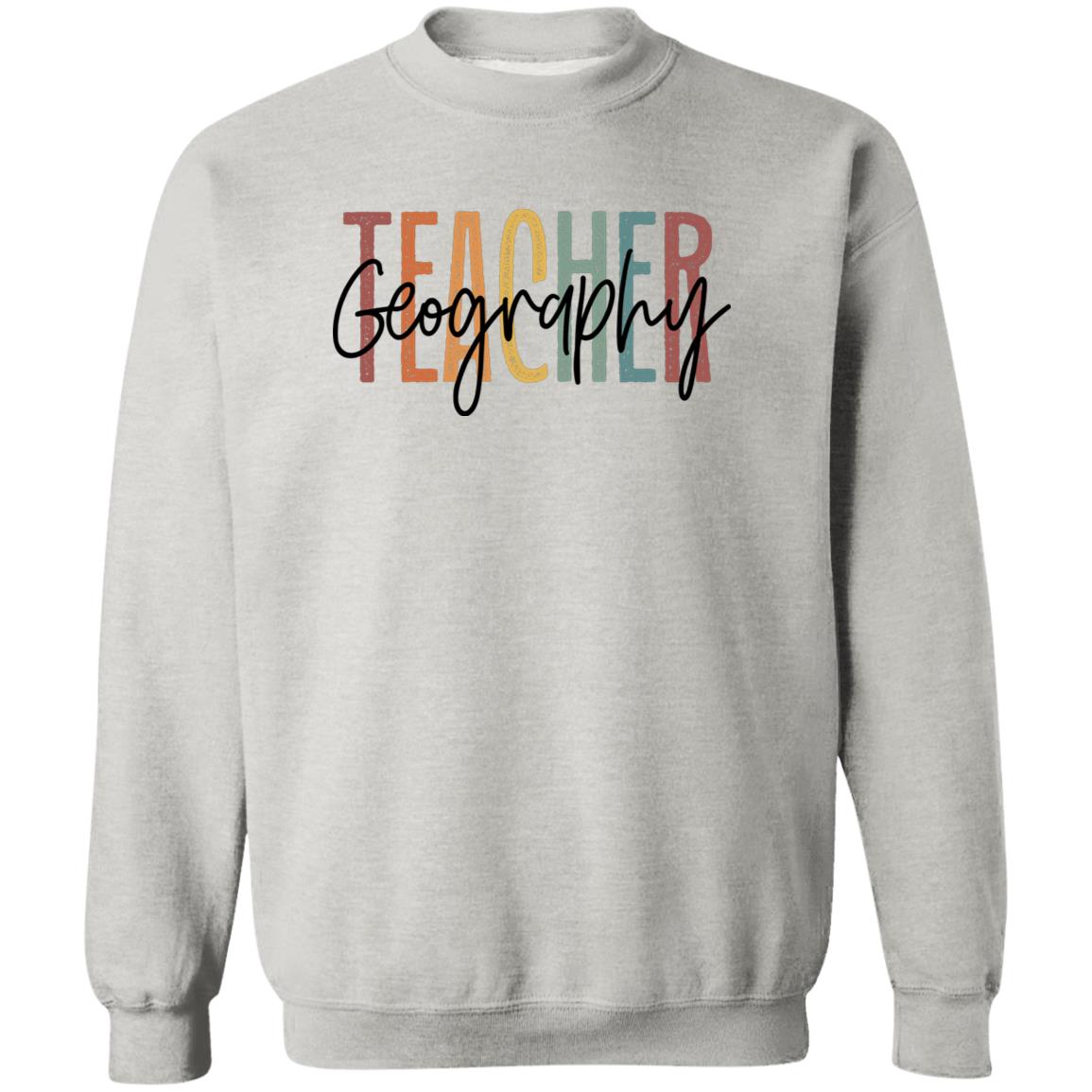 Geography teacher Sweatshirt Crewneck Unisex Gildan Sand Ash S-2XL-Ash-Family-Gift-Planet