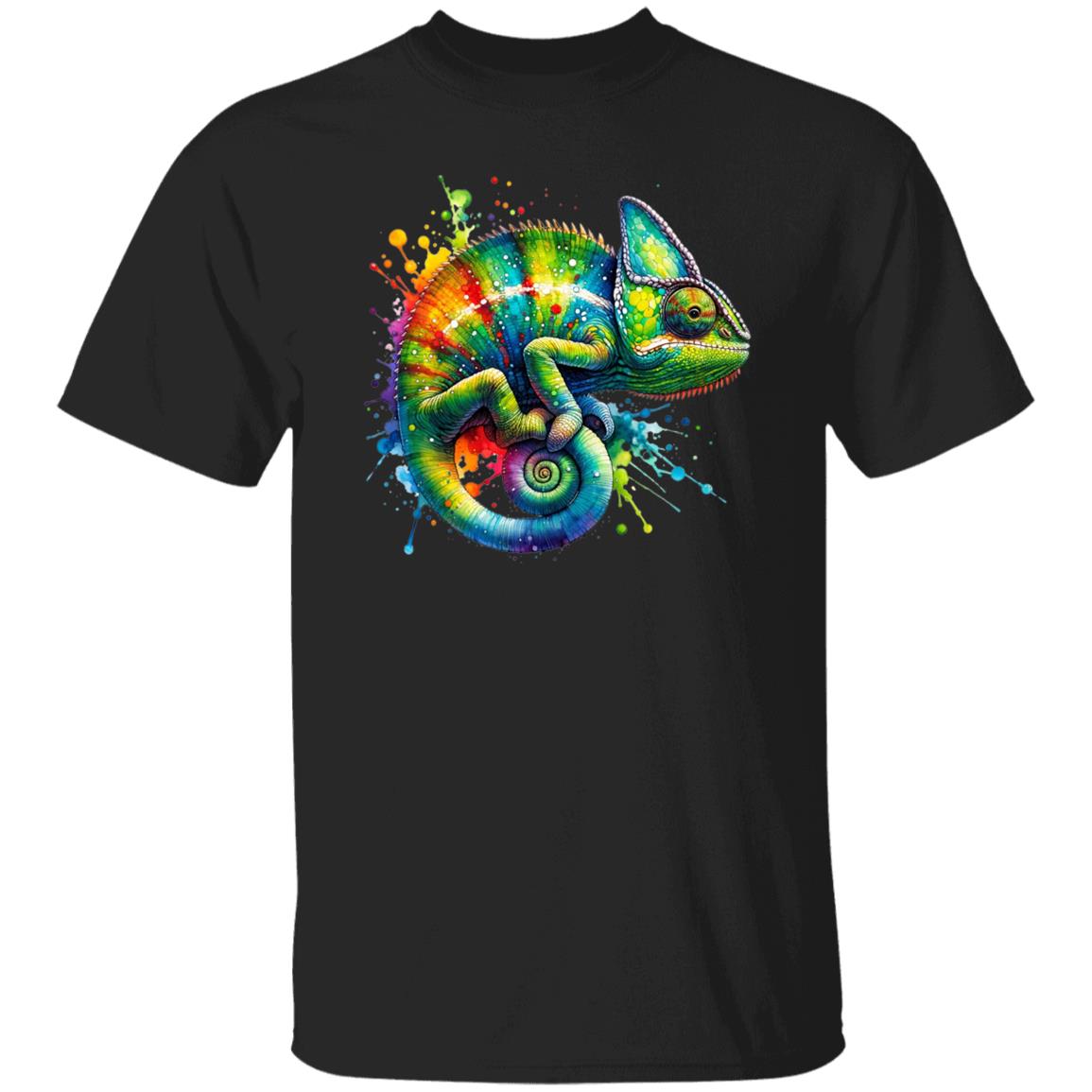 Chameleon Color Splash Unisex T-Shirt Black Navy Dark Heather-Family-Gift-Planet