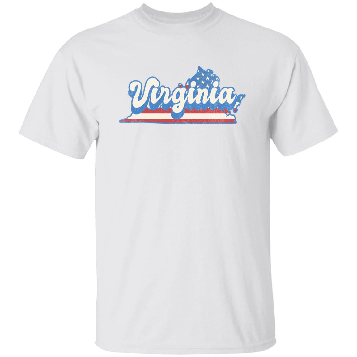 Virginia US flag Unisex T-Shirt American patriotic VI state tee White Ash Blue-White-Family-Gift-Planet