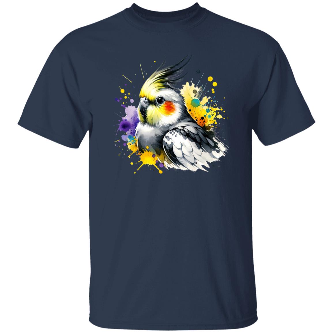 Cockatiel Mama Color Splash Unisex T-Shirt Black Navy Dark Heather-Family-Gift-Planet