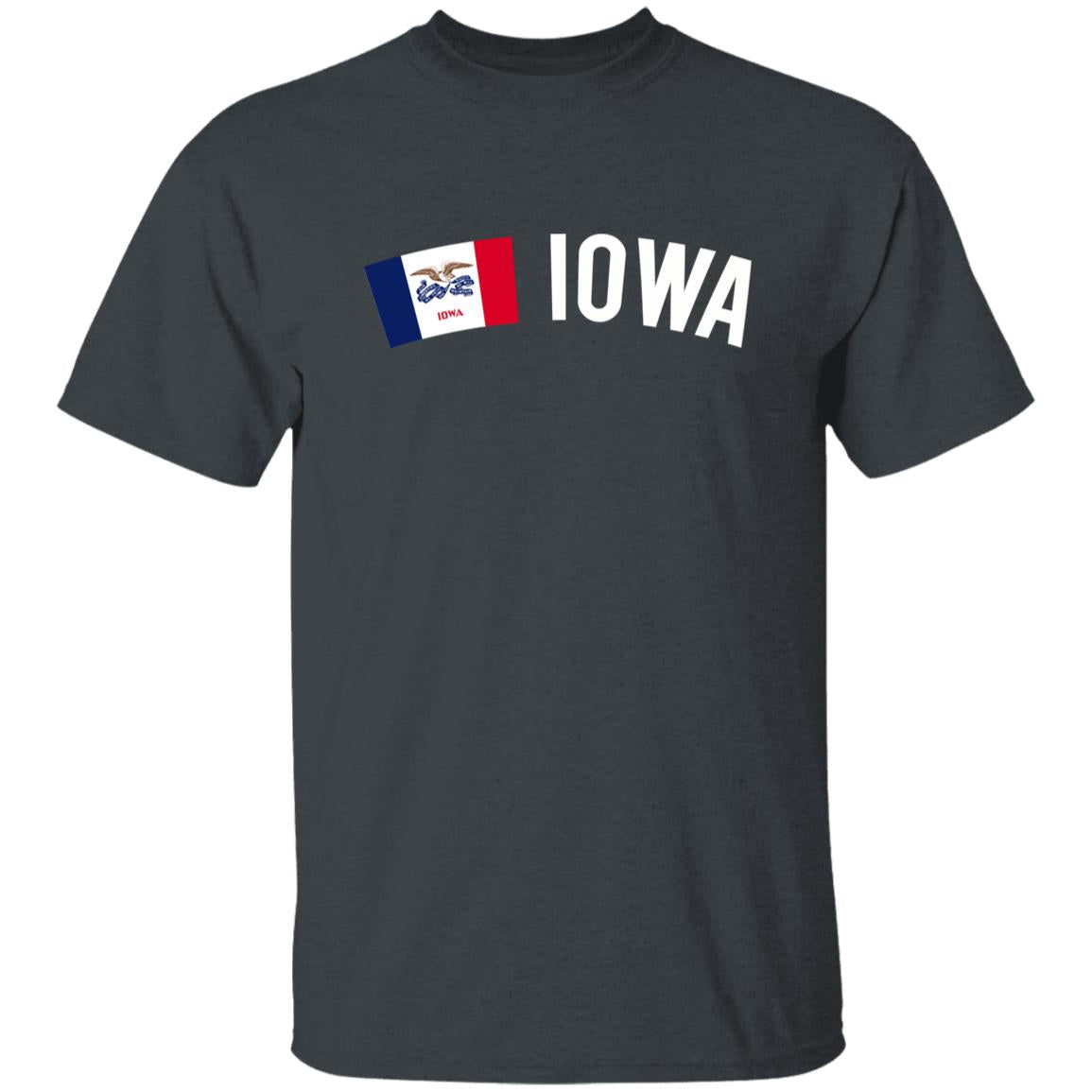 Iowa Unisex T-shirt gift Iowa flag tee Des Moines Cedar Rapids White Black-Family-Gift-Planet