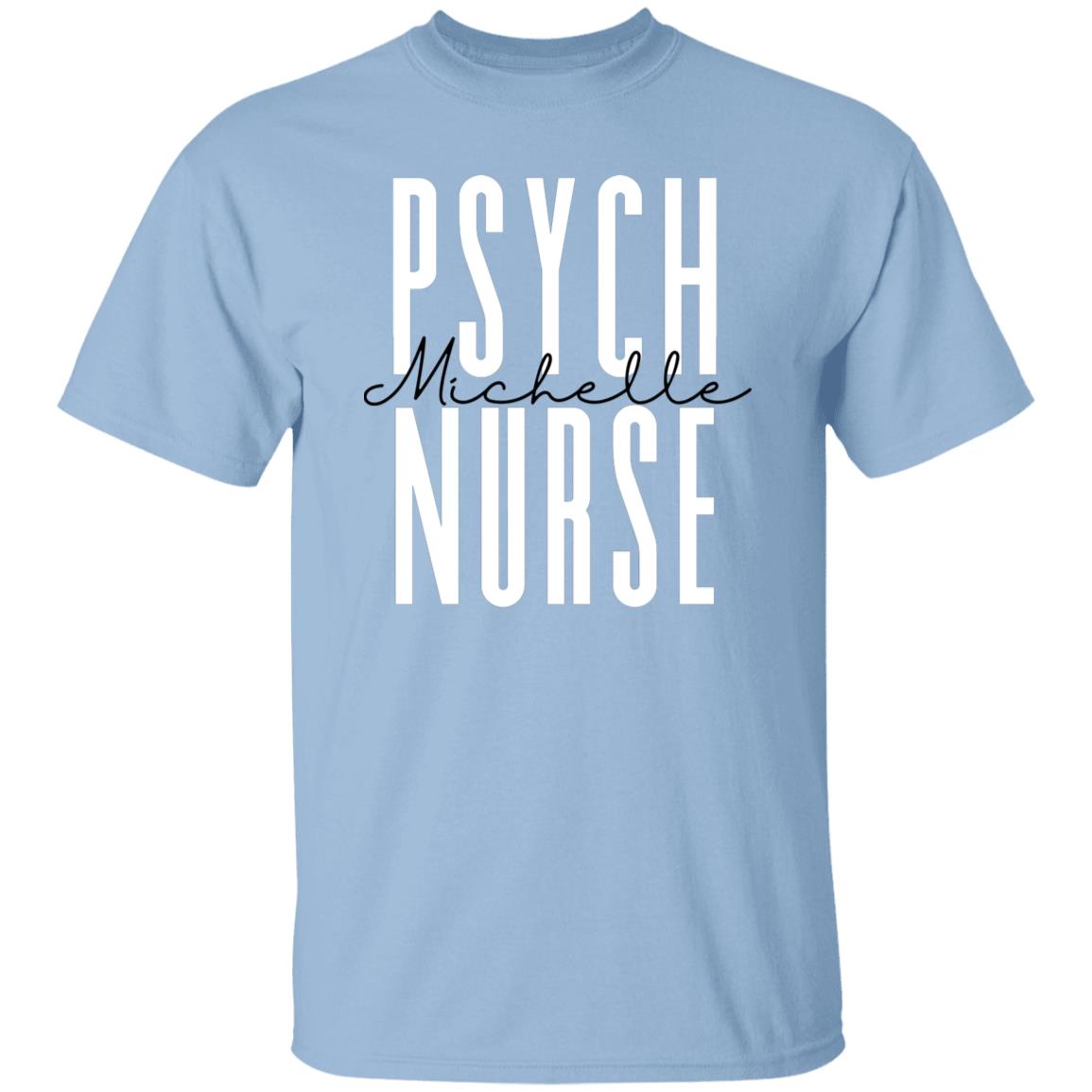 Personalized psych nurse T-shirt gift Custom name Mental health Psychiatric nurse Unisex Tee Sand Pink Light Blue-Family-Gift-Planet