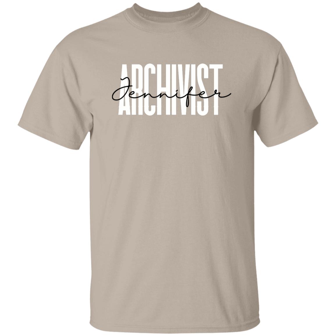 Personalized Archivist Unisex T-shirt Custom name Archival science Sand Blue Pink-Family-Gift-Planet