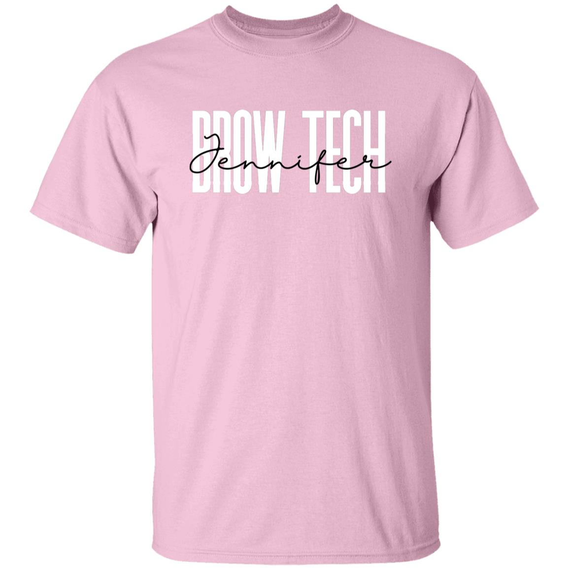 Personalized Brow tech Unisex T-shirt Custom name esthetician Sand Blue Pink-Family-Gift-Planet