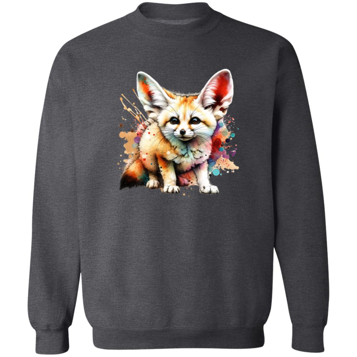 Artistic Fennec Fox Color Splash Unisex Sweatshirt Black Navy Dark Heather-Family-Gift-Planet