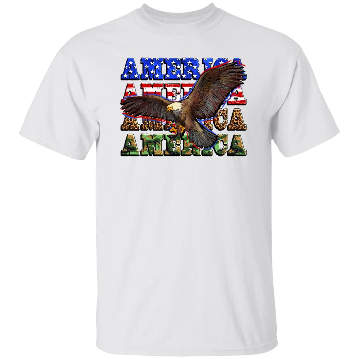 America American Eagle T-Shirt USA patriotic Unisex tee White Sand Grey-Family-Gift-Planet
