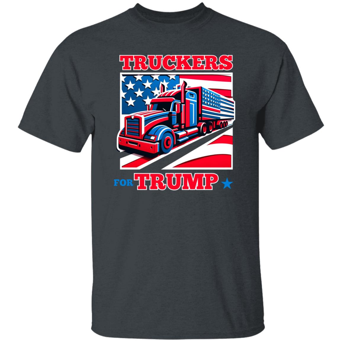 Truckers For Trump T-Shirt American election 2024 Unisex tee Black White Dark Heather-Dark Heather-Family-Gift-Planet