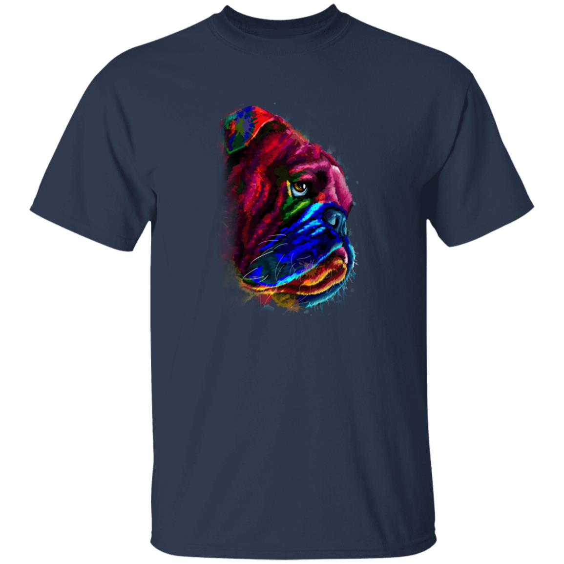 Abstract Bulldog Unisex shirt S-2XL black navy dark heather-Navy-Family-Gift-Planet