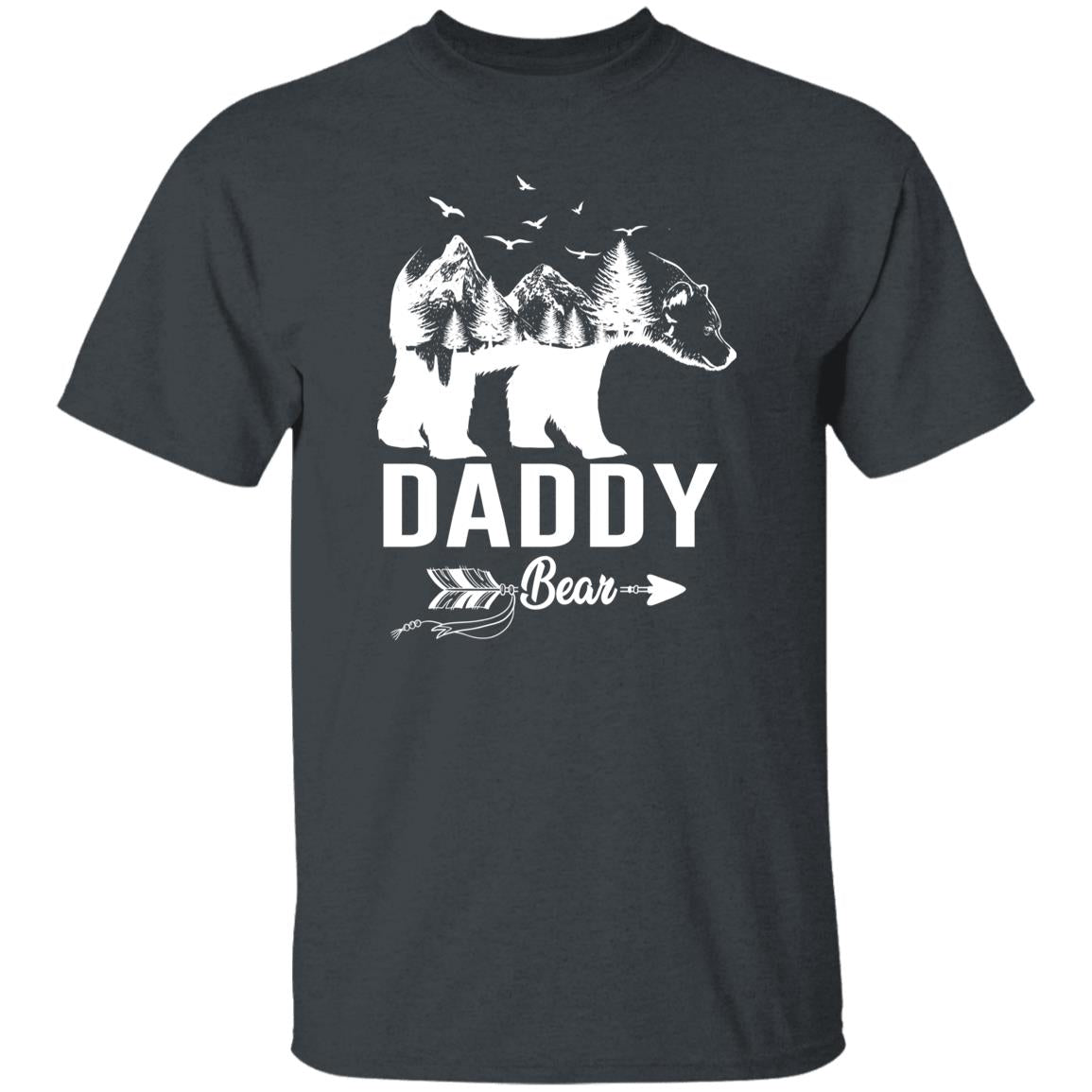Daddy Bear Unisex T-shirt gift for dad Father's day tee black dark heather-Dark Heather-Family-Gift-Planet