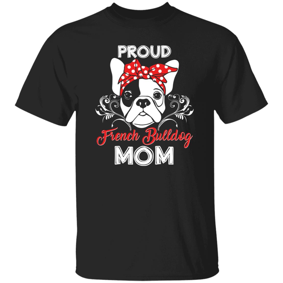 Proud French bulldog mom Unisex t-shirt gift black navy dark heather-Family-Gift-Planet