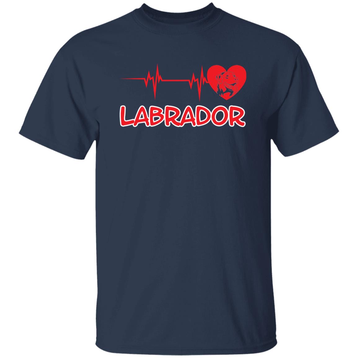 Labrador heartbeat Unisex t-shirt gift Labrador mom tee black navy dark heather-Family-Gift-Planet