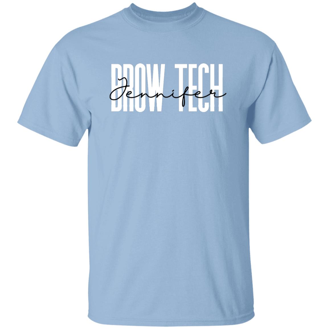 Personalized Brow tech Unisex T-shirt Custom name esthetician Sand Blue Pink-Family-Gift-Planet