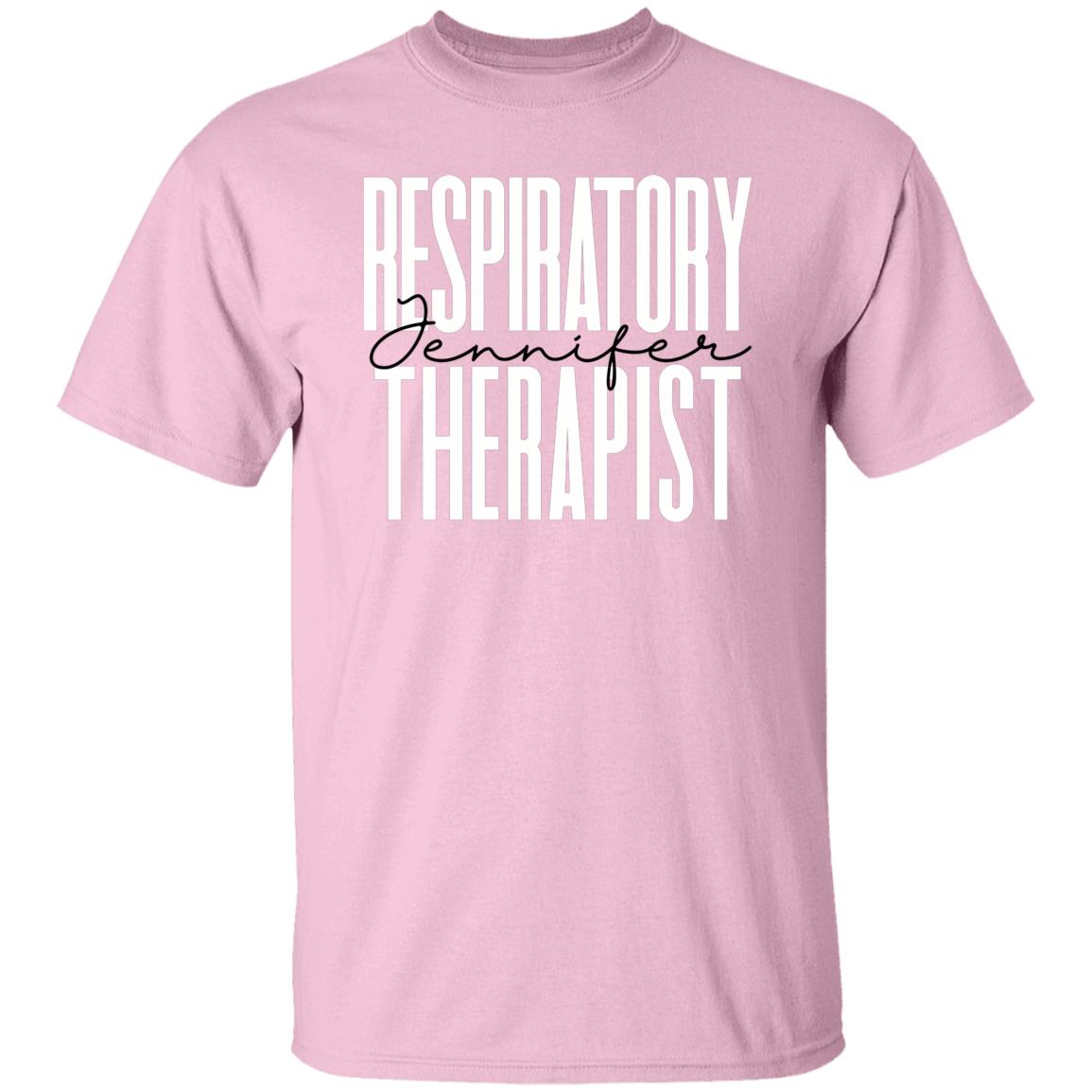 Personalized respiratory therapist T-shirt gift Custom name Pulmonology RT Unisex Tee Sand Pink Light Blue-Family-Gift-Planet