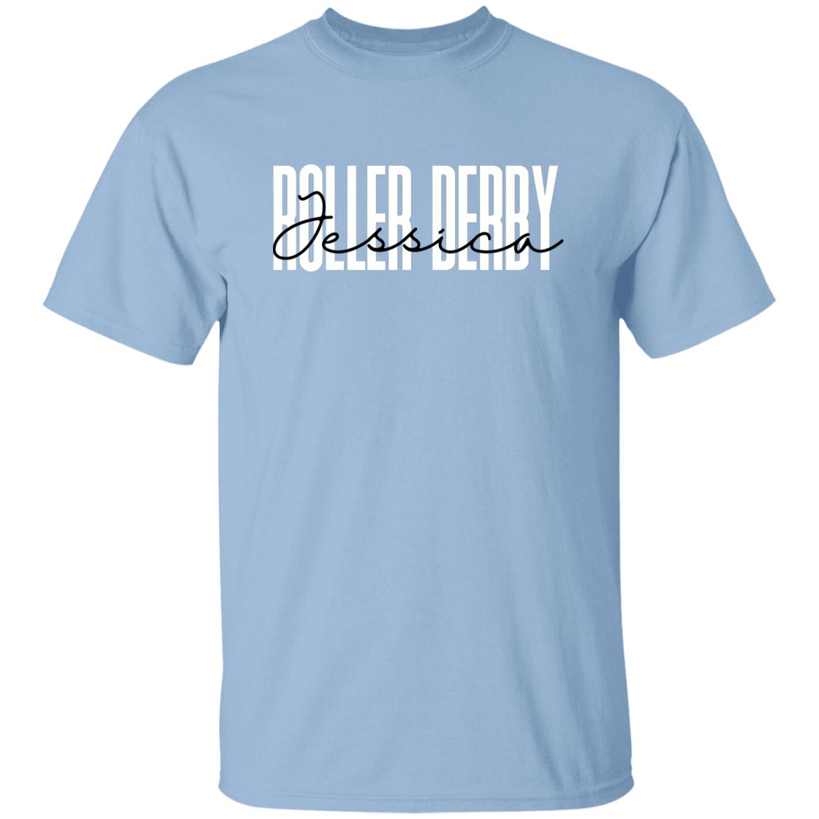 Personalized Roller derby T-shirt gift Custom name Roller derby coach Unisex Tee Sand Pink Light Blue-Family-Gift-Planet