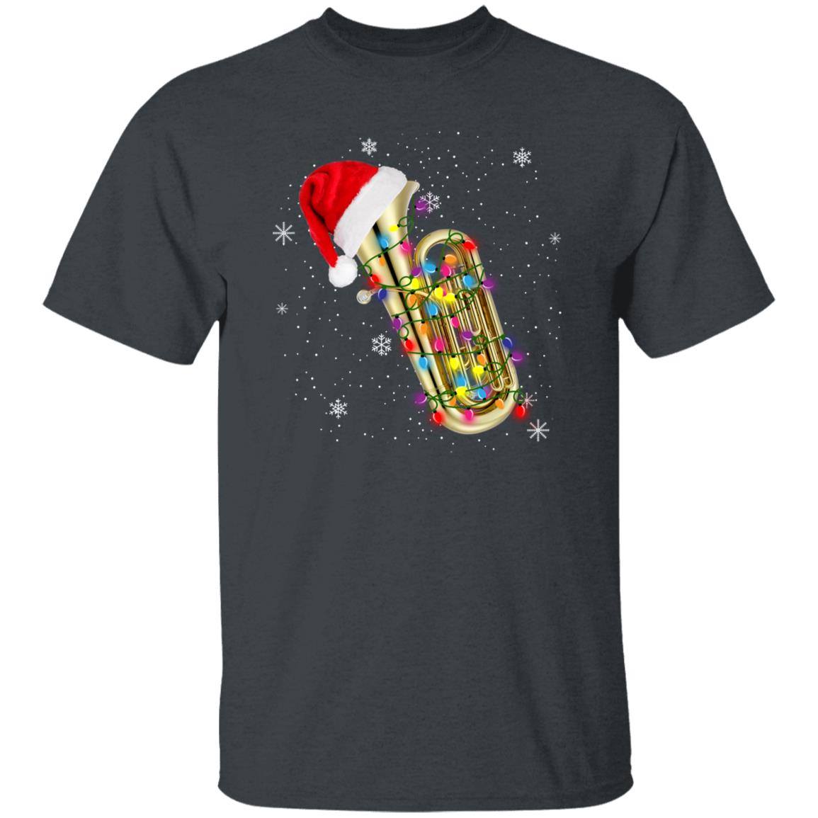 Tuba Christmas Unisex shirt Tuba player Holiday tee Black Dark Heather-Family-Gift-Planet