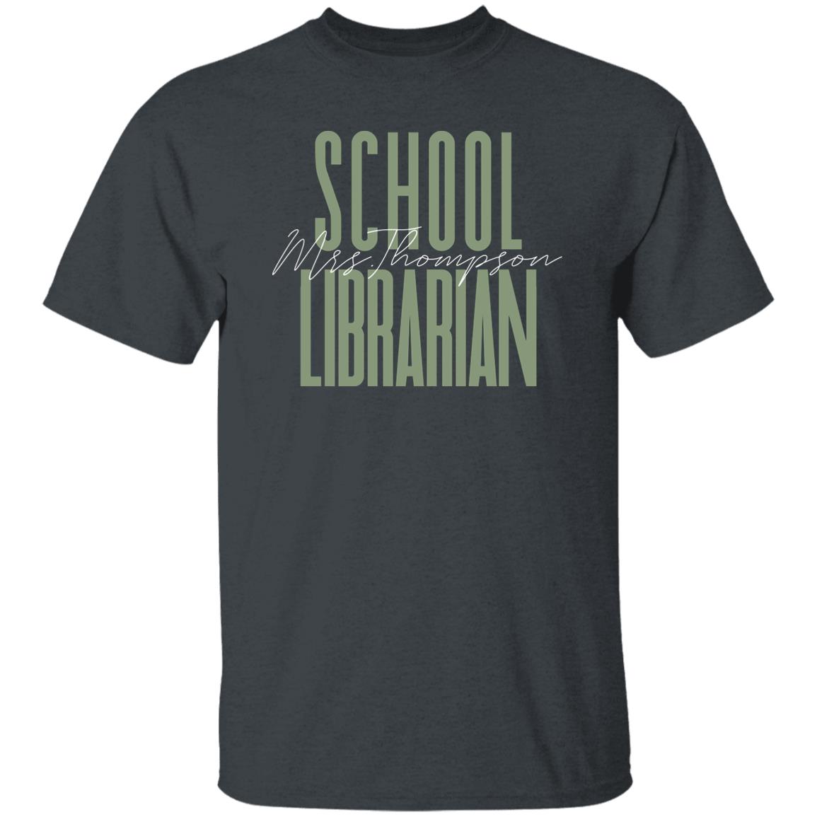 School Librarian T-Shirt gift Library archivist Customized Unisex tee Black Navy Dark Heather-Family-Gift-Planet