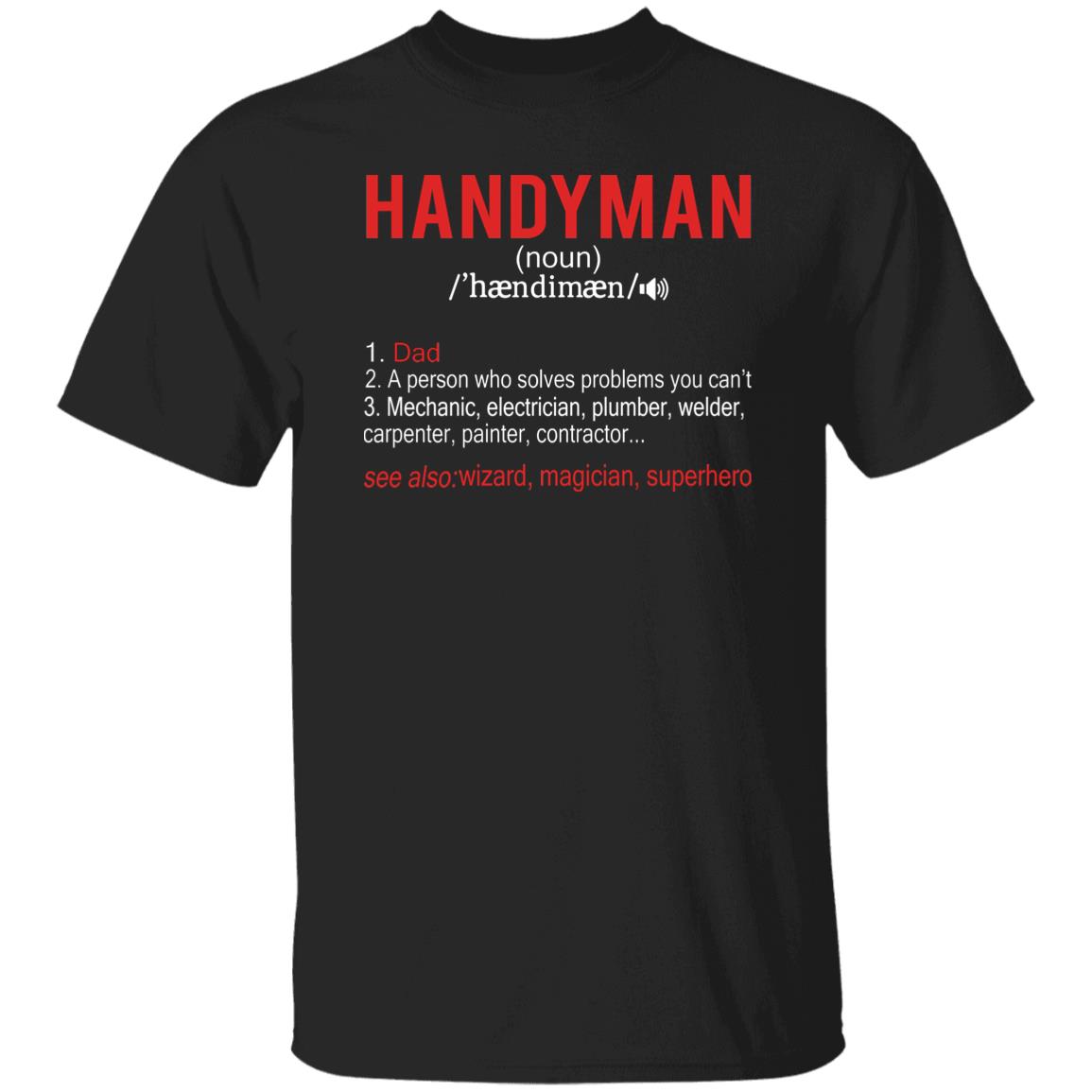 Handyman Definition shirt gift for dad Black Navy Dark Heather-Family-Gift-Planet