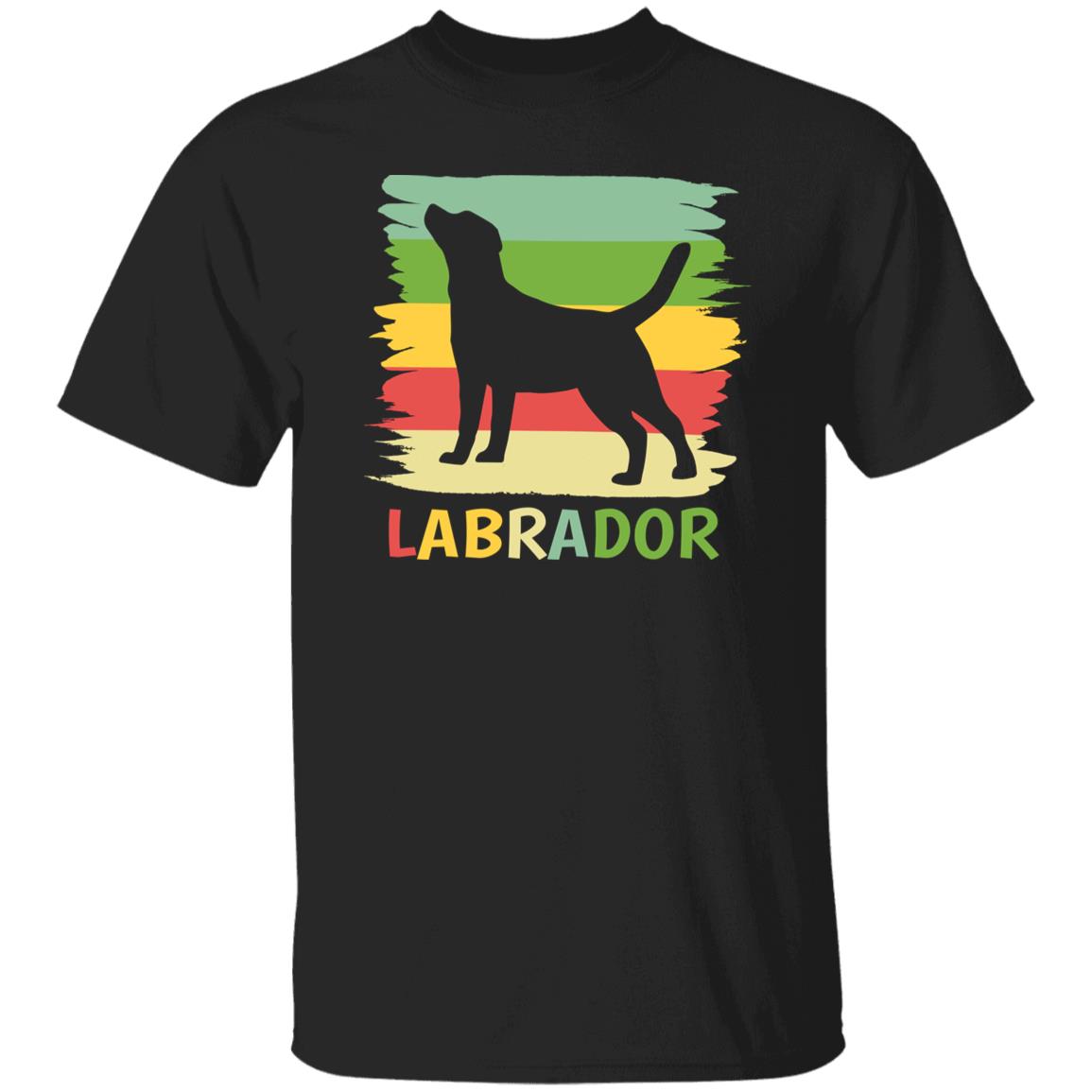 Retro Labrador Unisex T-shirt gift Labrador dog dad black dark heather-Black-Family-Gift-Planet