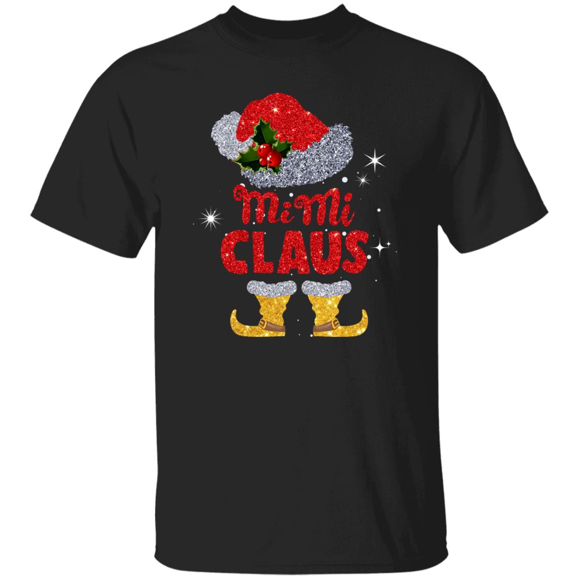Mimi Claus Christmas Unisex Shirt Grandma Holiday tee Black Dark Heather-Family-Gift-Planet