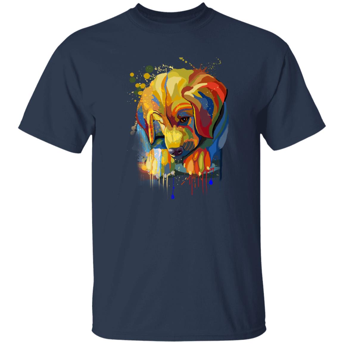 Watercolor Golden Retriever dog Unisex shirt S-2XL black navy dark heather-Navy-Family-Gift-Planet