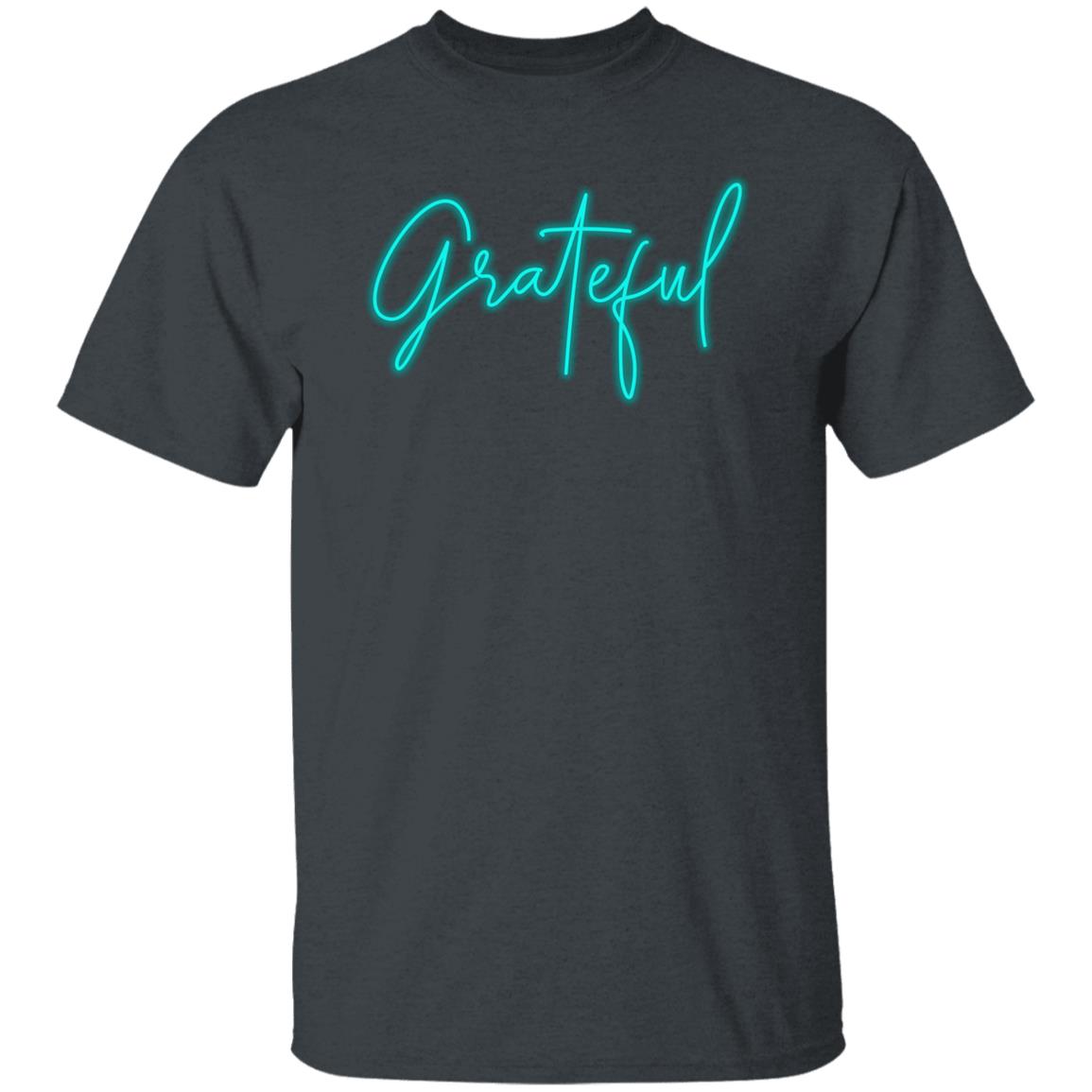 Grateful Unisex Tshirt Thanksgiving faith Blessed and grateful Black Dark Heather Navy-Dark Heather-Family-Gift-Planet