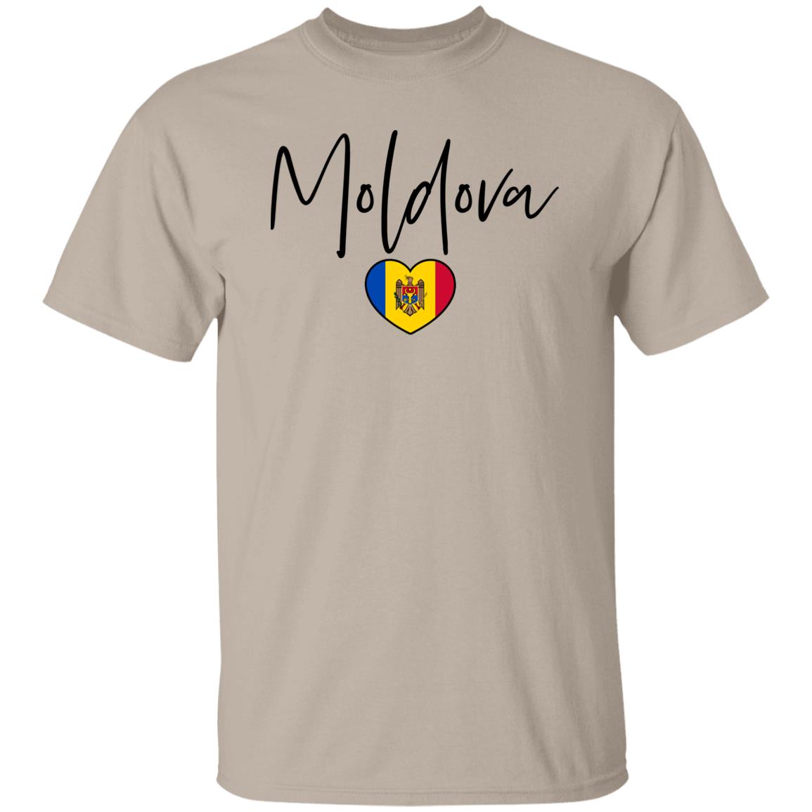 Moldova flag heart Unisex T-shirt Moldova love tee White Sand Blue-Family-Gift-Planet