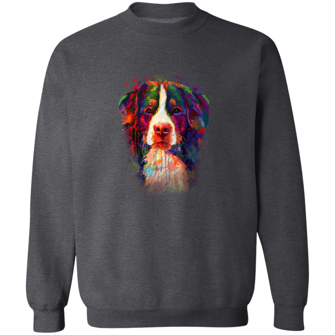 Abstract Bernese Mountain dog Unisex Crewneck Sweatshirt with expressive splashes-Family-Gift-Planet