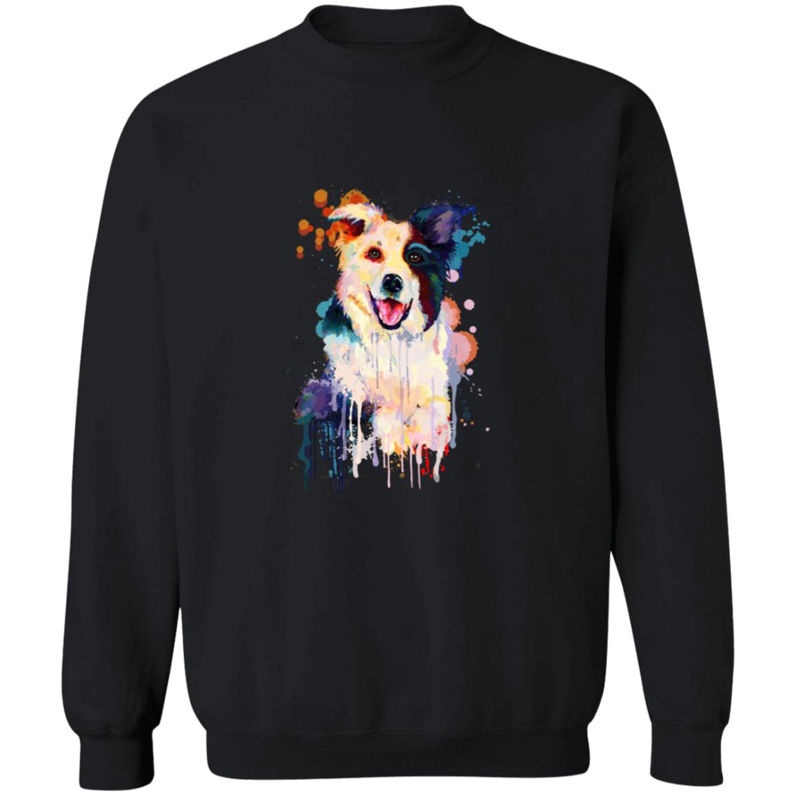Abstract Border collie dog Unisex Crewneck Sweatshirt with expressive splashes-Family-Gift-Planet