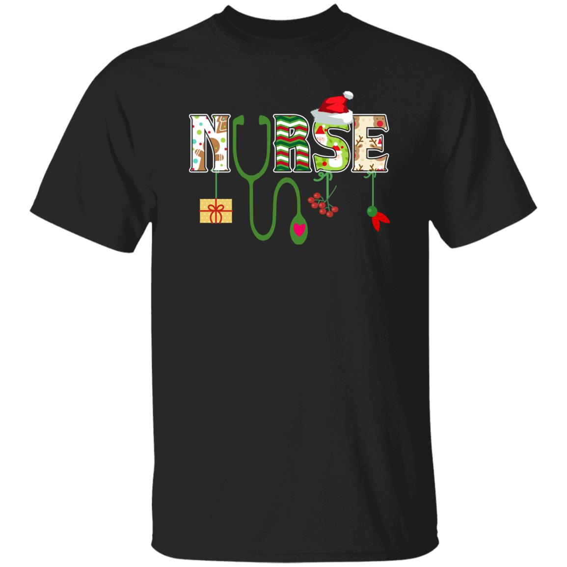 Nurse Christmas Unisex shirt Registered Nurse Holiday tee Black Dark Heather-Family-Gift-Planet