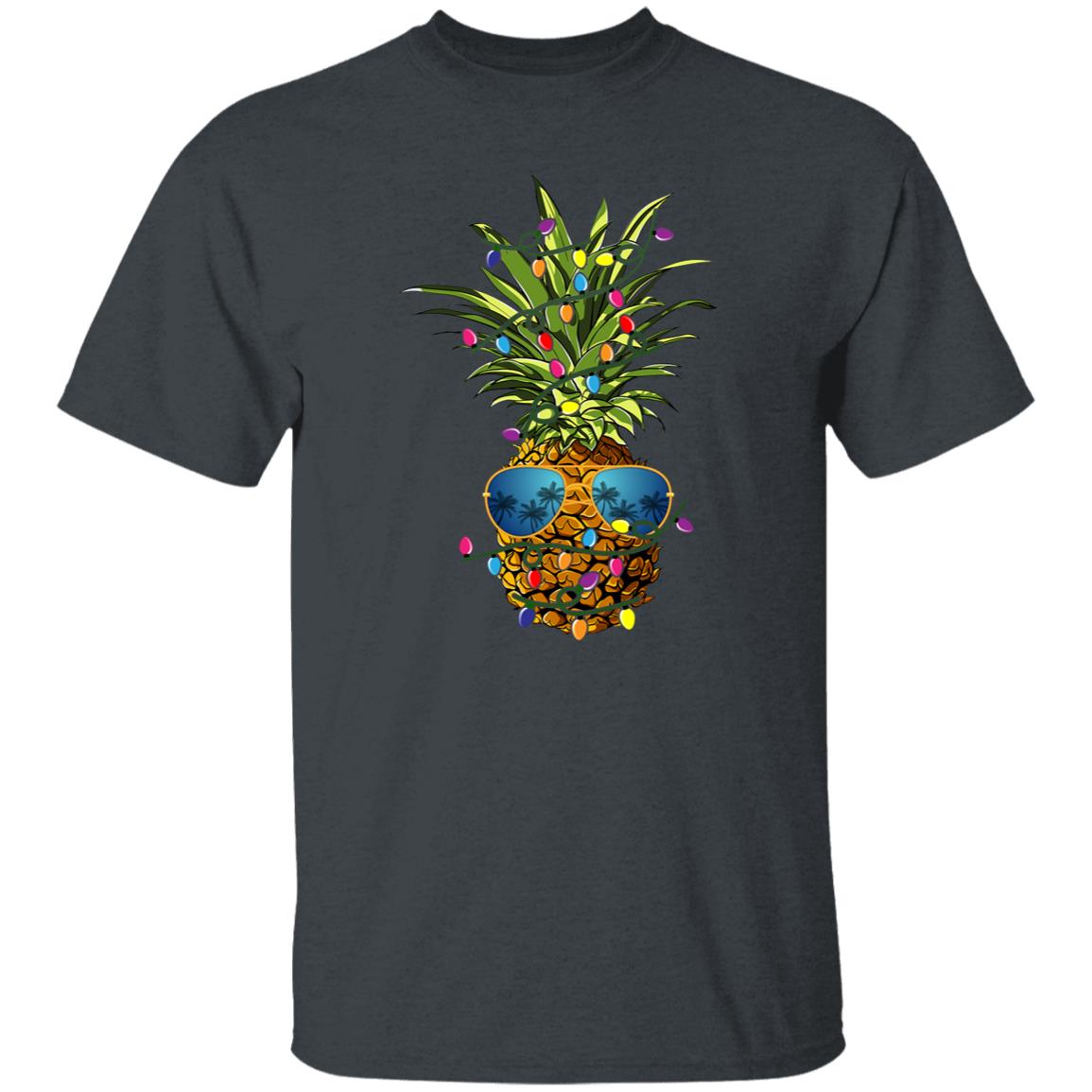 Pineapple Christmas Unisex shirt cool pineapple tee Black Dark Heather-Family-Gift-Planet