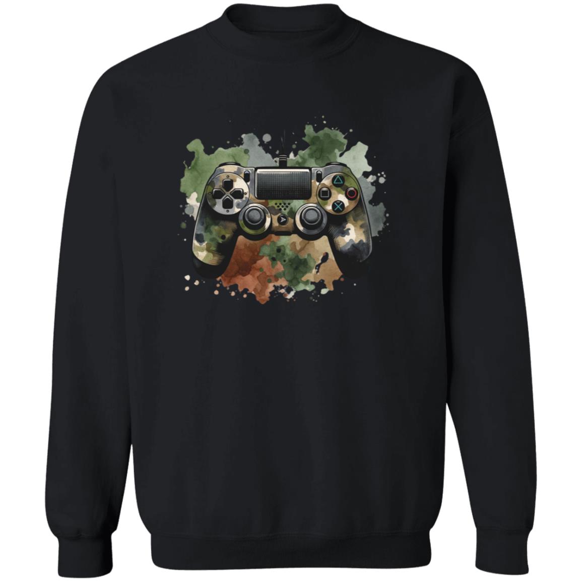 Gamer camo Color Splash Unisex Sweatshirt Black Navy Dark Heather-Family-Gift-Planet