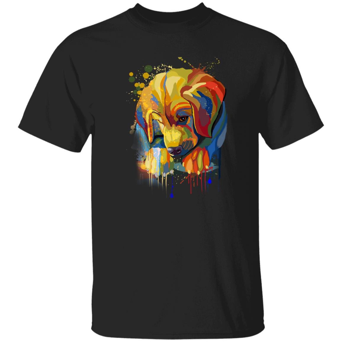 Watercolor Golden Retriever dog Unisex shirt S-2XL black navy dark heather-Black-Family-Gift-Planet