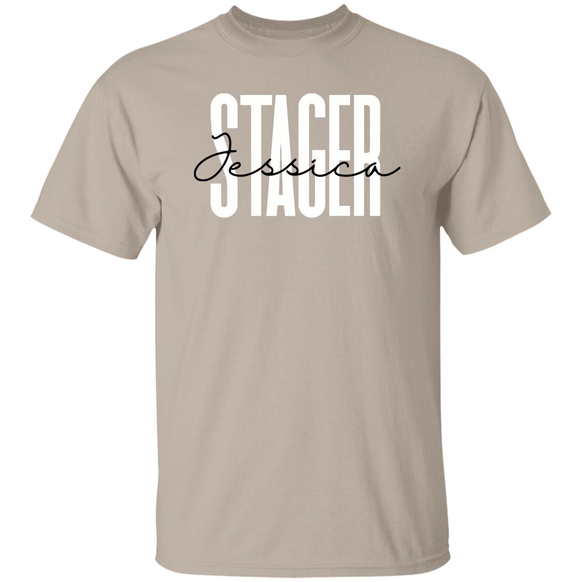 Personalized Stager T-shirt gift Custom name Interior designer Unisex Tee Sand Pink Light Blue-Family-Gift-Planet