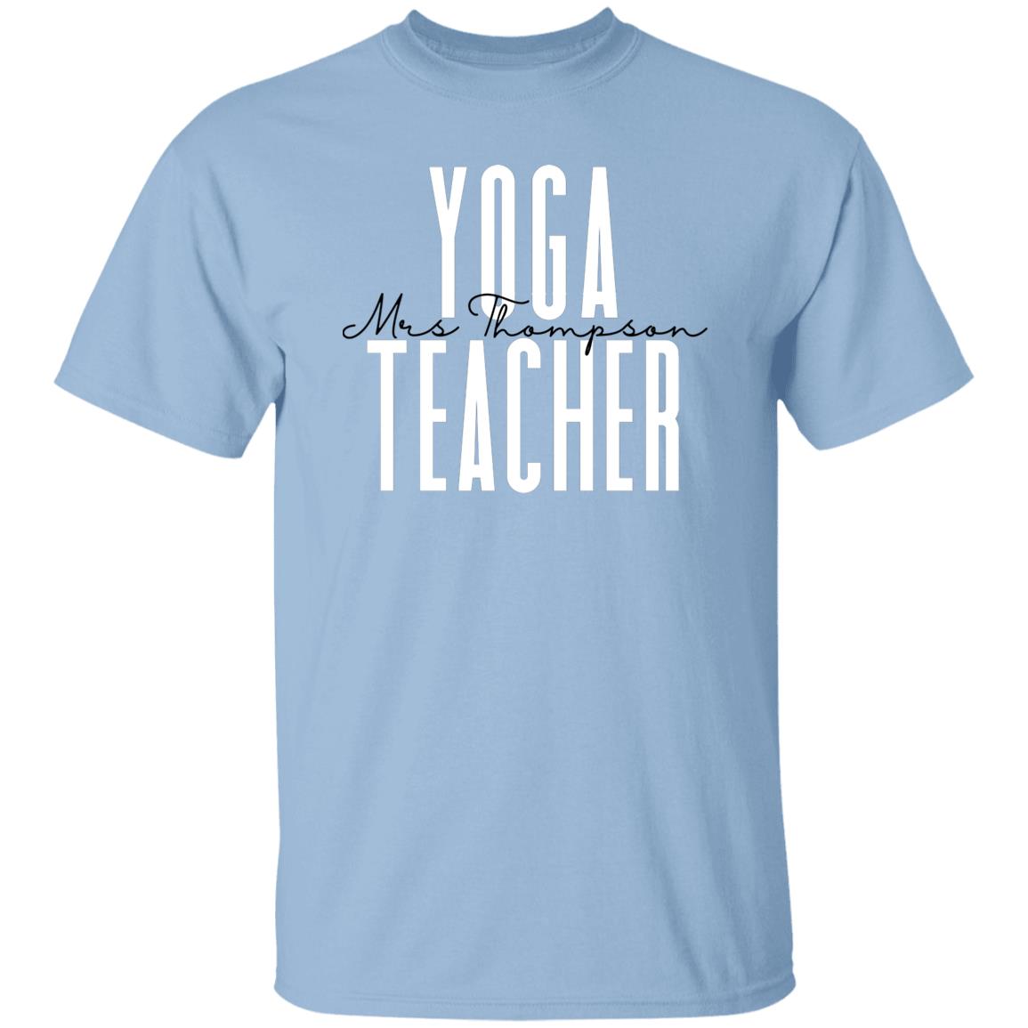 Personalized Yoga Teacher Unisex T-shirt gift for yoga instructor Sand Pink Light Blue-Family-Gift-Planet
