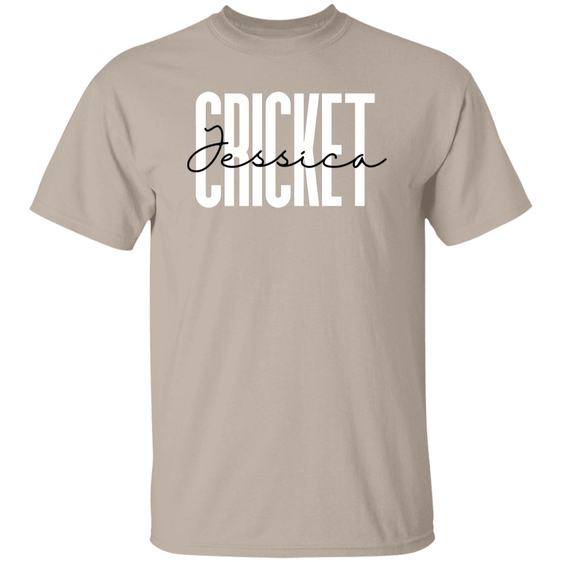 Personalized Cricket Unisex T-shirt Custom name cricket player Sand Blue Pink-Family-Gift-Planet