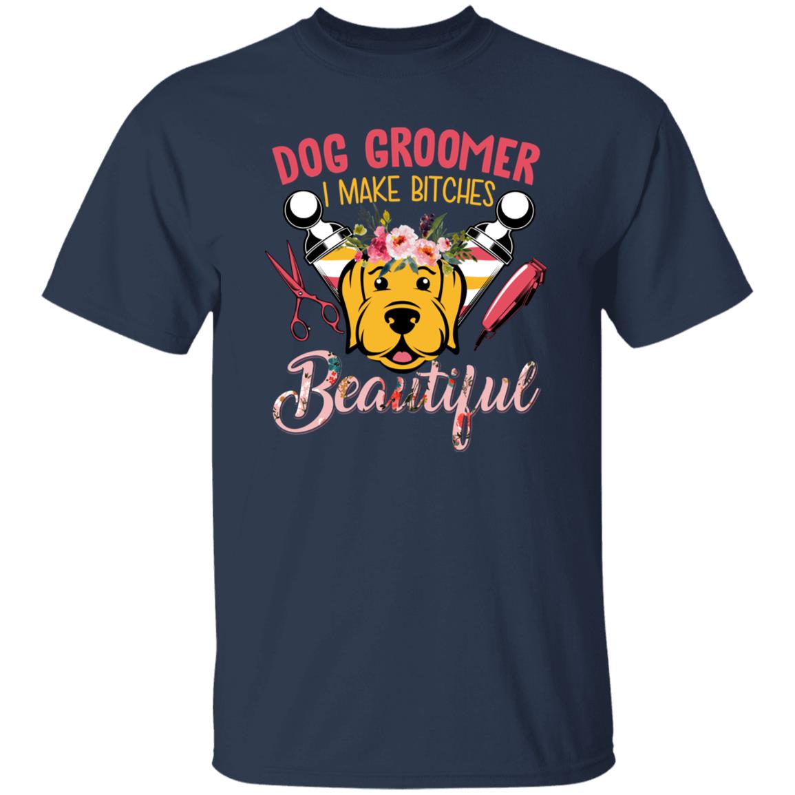 Dog Groomer T-Shirt gift Funny pet groomer Unisex tee Black Navy Dark Heather-Family-Gift-Planet