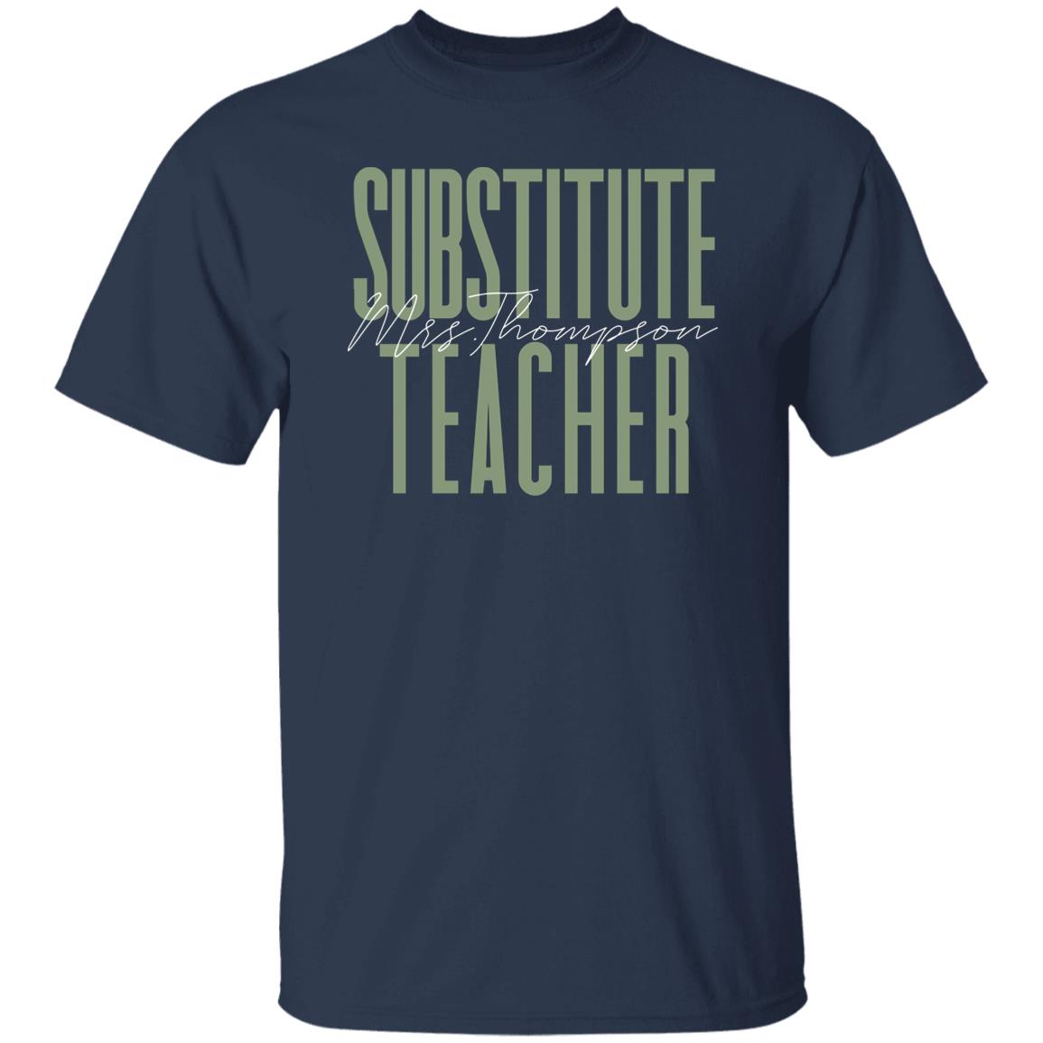 Substitute teacher T-Shirt gift Customized Unisex tee Black Navy Dark Heather-Family-Gift-Planet