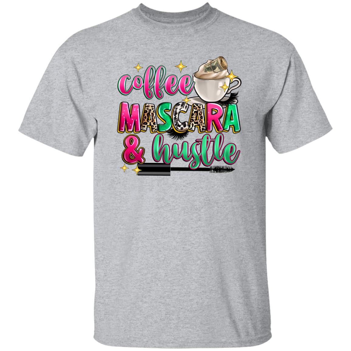 Coffee mascara and hustle T-Shirt Brow tech Esthetician makeup artist Unisex tee White Sand Sport Grey-Family-Gift-Planet