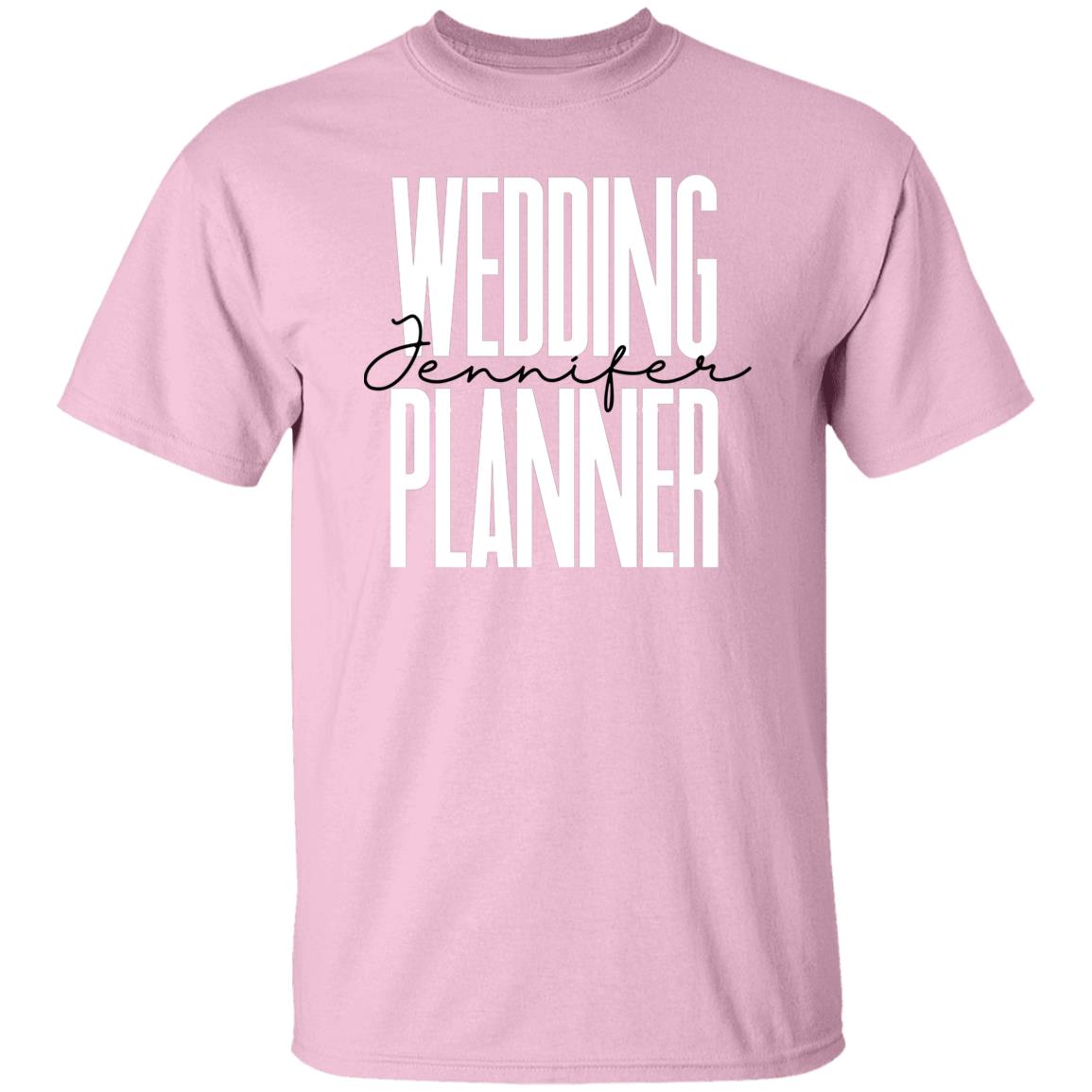 Personalized Wedding planner T-shirt gift Custom name Event organizer Unisex Tee Sand Pink Light Blue-Family-Gift-Planet