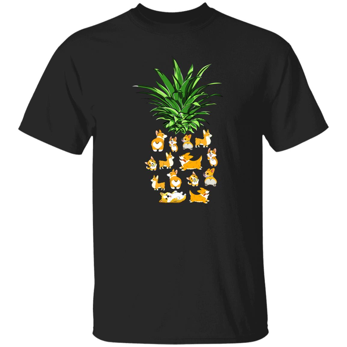 Corgi Pineapple Unisex T-Shirt gift Corgi dog owner tee black dark heather-Family-Gift-Planet