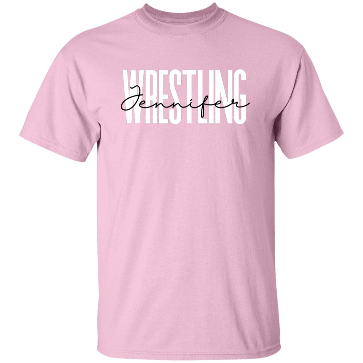 Personalized Wrestling T-shirt gift Custom name Wrestling coach Wrestling mom Unisex Tee Sand Pink Light Blue-Family-Gift-Planet