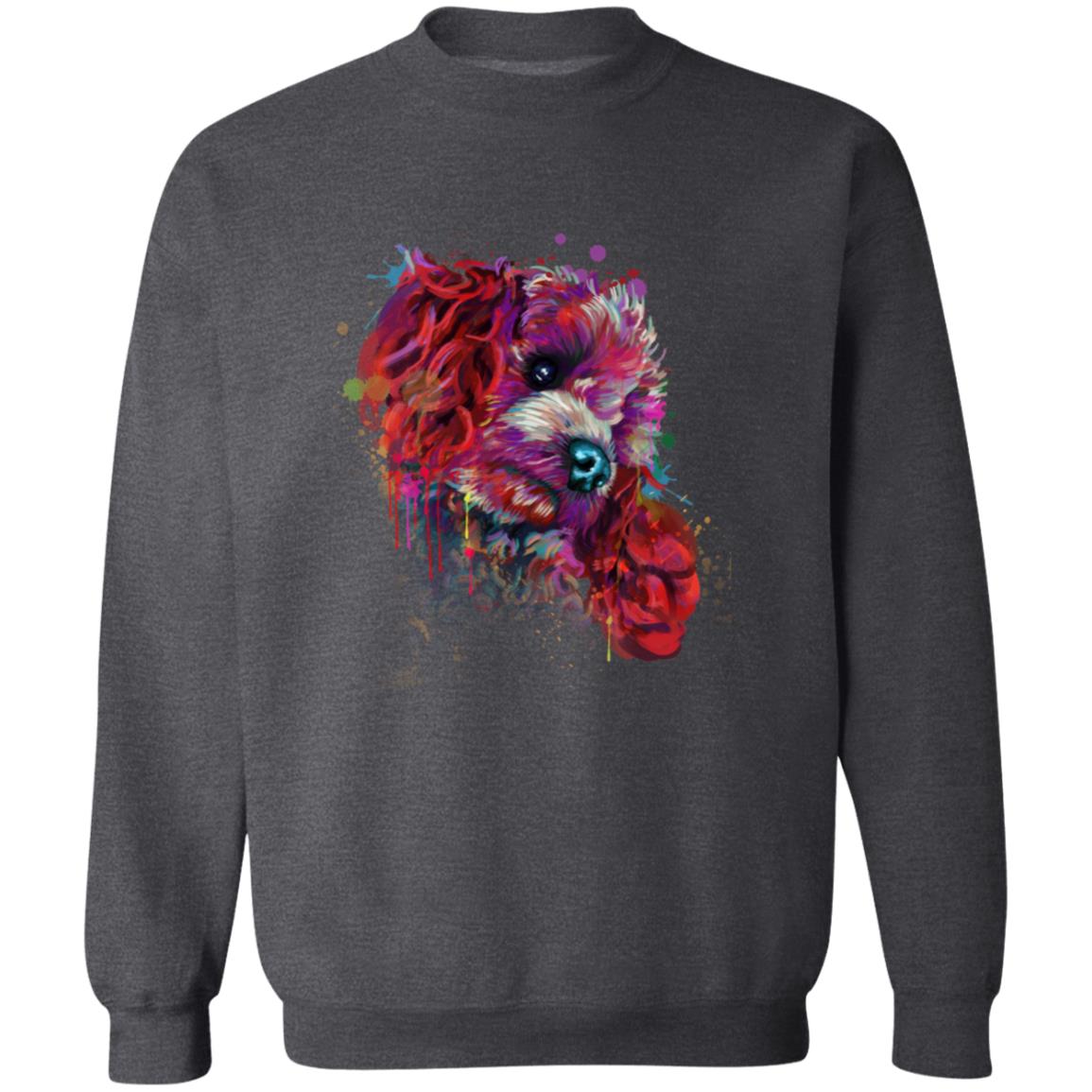 Abstract Poodle dog Unisex Crewneck Sweatshirt with expressive splashes-Family-Gift-Planet