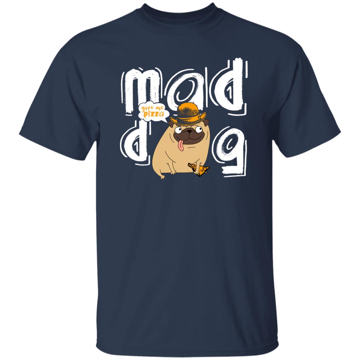 Mad dog Unisex t-shirt gift funny dog lover tee black navy dark heather-Family-Gift-Planet