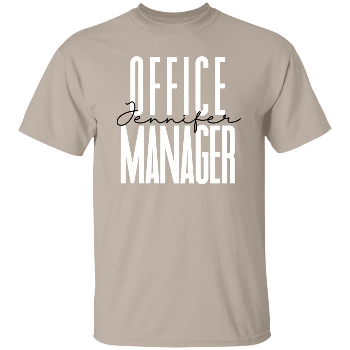 Personalized Office manager T-shirt gift Front Office squad Unisex Tee Sand Pink Light Blue-Family-Gift-Planet