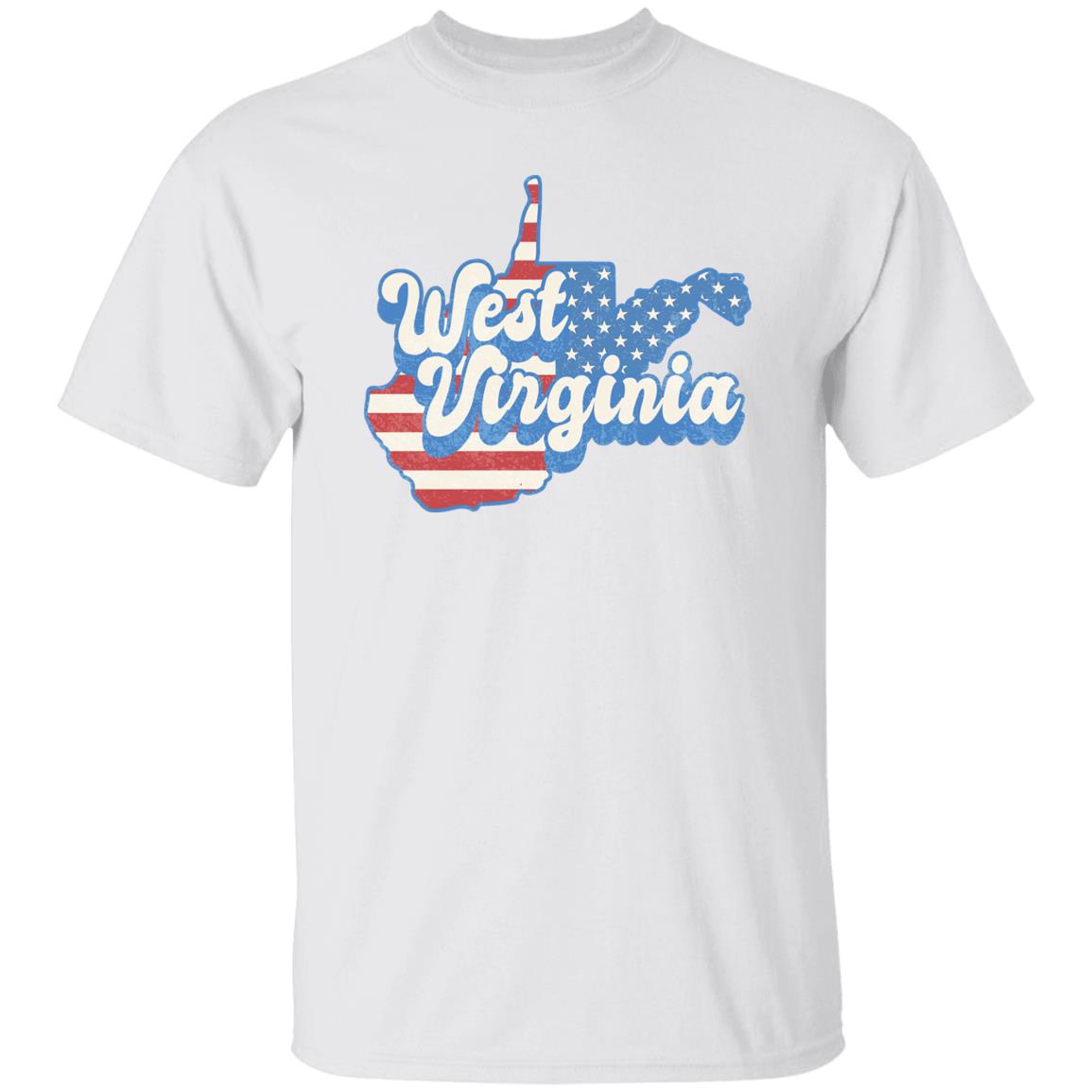 West Virginia US flag Unisex T-Shirt American patriotic WV state tee White Ash Blue-White-Family-Gift-Planet