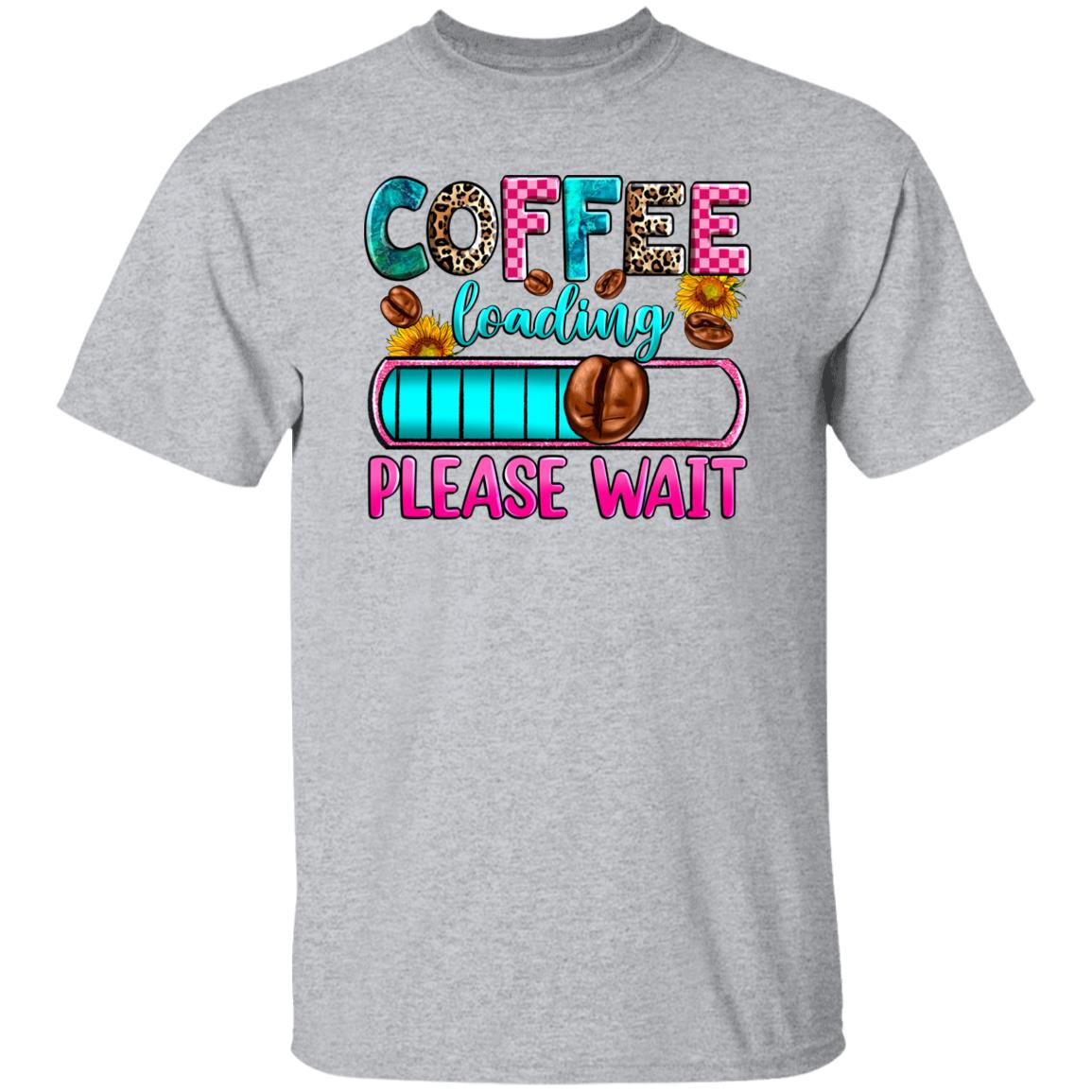 Coffee loading please wait T-Shirt Coffee shop Barista Brewer Unisex tee White Sand Sport Grey-Family-Gift-Planet