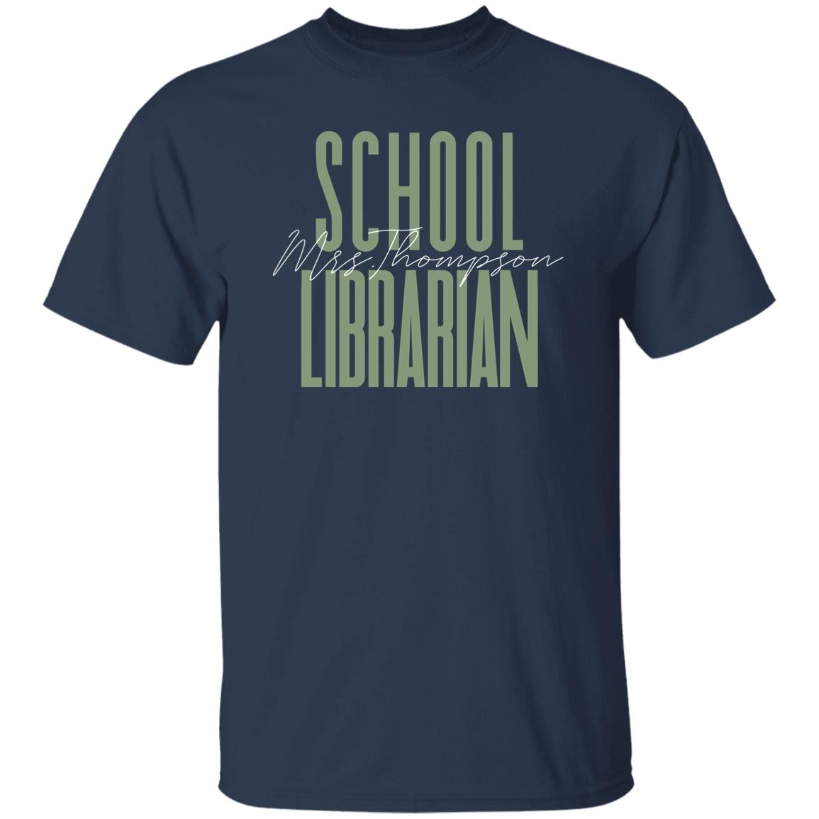 School Librarian T-Shirt gift Library archivist Customized Unisex tee Black Navy Dark Heather-Family-Gift-Planet