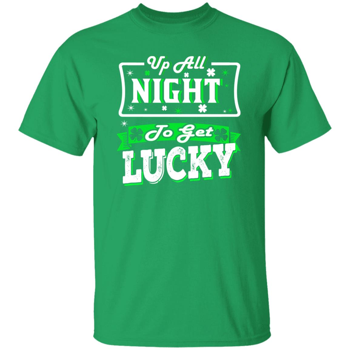 Up all night to get lucky St Patrick Day Unisex t-shirt 4XL 5XL 6XL Irish Green-Irish Green-Family-Gift-Planet